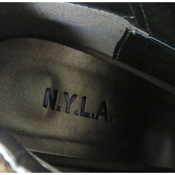 N.Y.L.A. Sabie Brown Suede Tassel Booties Peep Toe Lace Up Ankle Boots 7.5 Boho - Picture 10 of 10